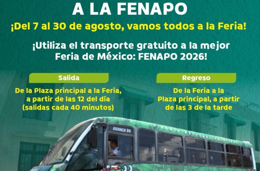  Soledad tendrá transporte gratuito hacia la Fenapo del 7 al 30 de agosto
