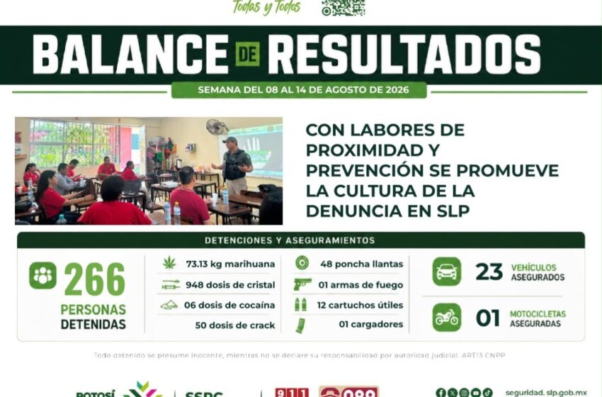  ESTRATEGIA INTEGRAL IMPULSA LA PREVENCIÓN, PROXIMIDAD Y SEGURIDAD EN SLP