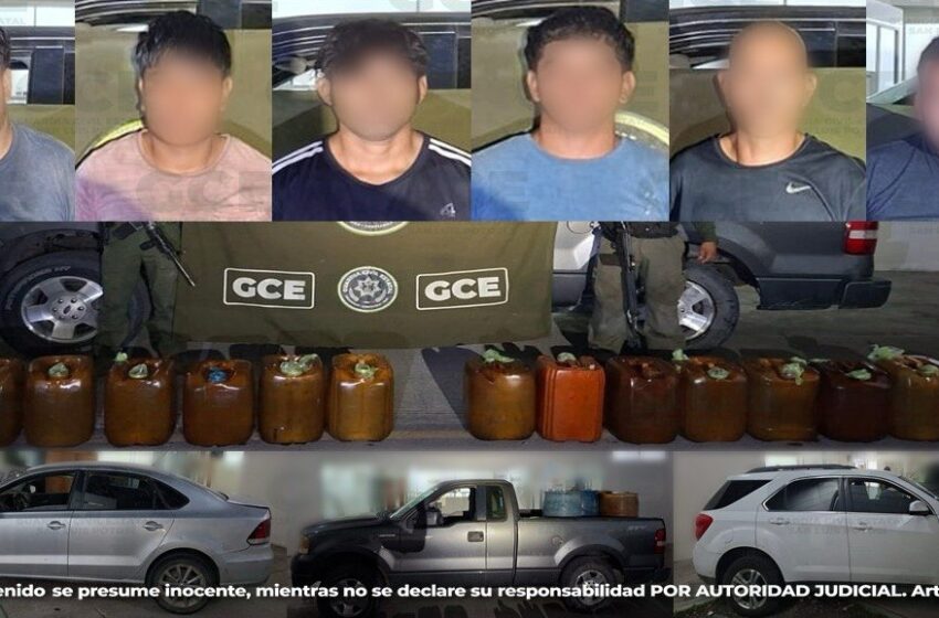  CON OPERATIVO “HUASTECA SEGURA” SE DETIENE A SEIS PERSONAS POR PROBABLE TRÁFICO DE HIDROCARBUROS