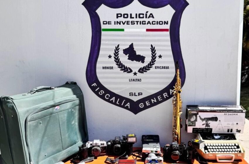  FISCALÍA POTOSINA ASEGURA OBJETOS ROBADOS EN MATEHUALA