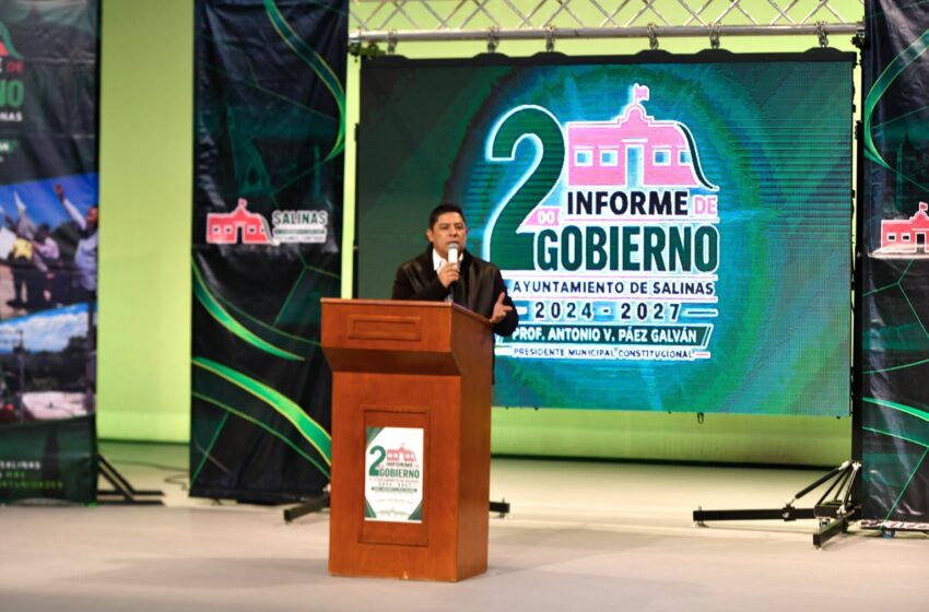  Gallardo destaca obras carreteras y programas sociales durante informe de Salinas