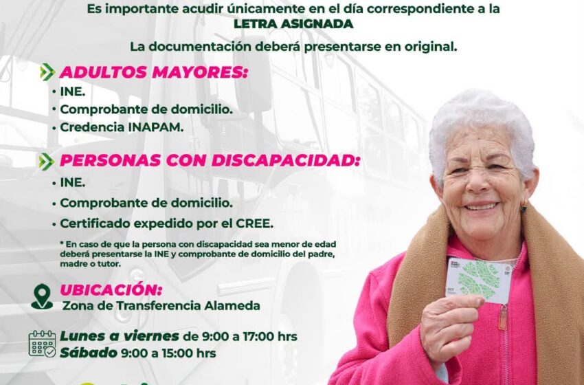  Registro para transporte gratuito en SLP será del 14 al 22 de septiembre