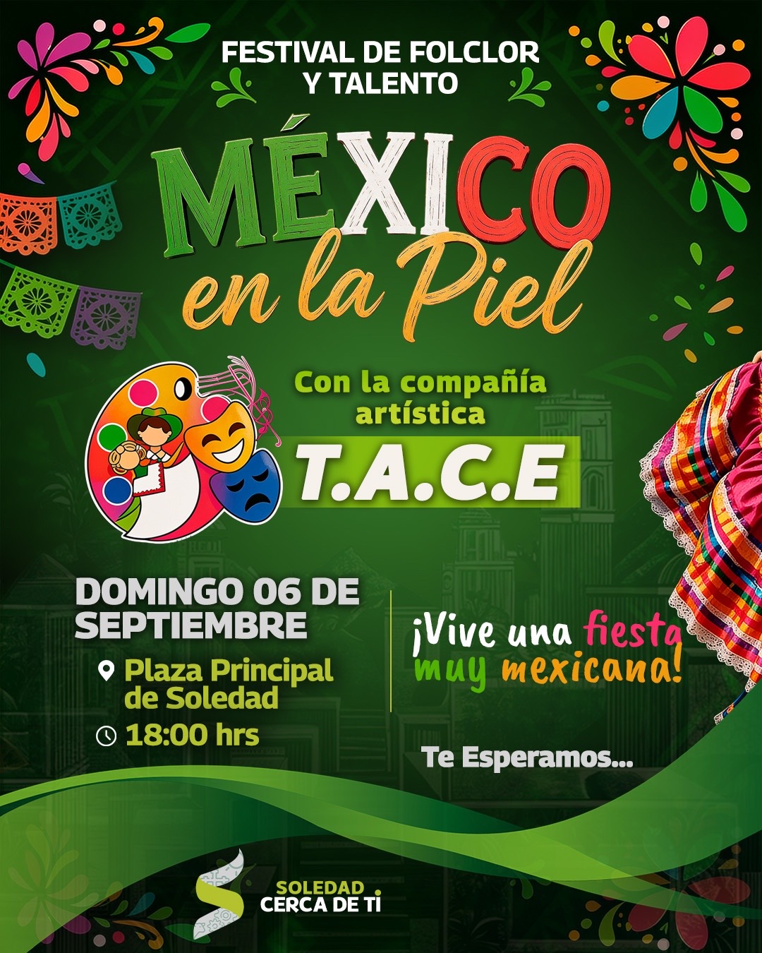Cartel del Festival México en la Piel en Soledad de Graciano Sánchez, programado para el 6 de septiembre