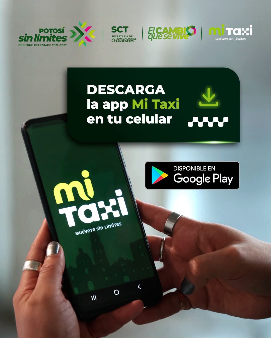 Imagen promocional de la aplicación Mi Taxi del Gobierno de San Luis Potosí