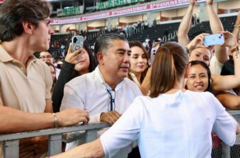 Juan Manuel Navarro Muñiz durante la presentación del Segundo Informe de Gobierno de Claudia Sheinbaum en San Luis Potosí