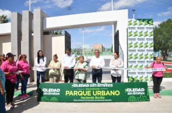 Inauguración del Parque Urbano Hacienda Bonita en Soledad de Graciano Sánchez.