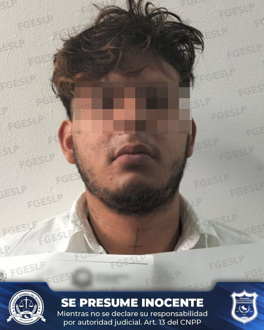 Imagen difundida por la Fiscalía de San Luis Potosí de un hombre detenido por su probable responsabilidad en un homicidio en Ciudad Fernández