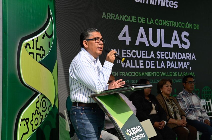  Soledad inicia ampliación de secundaria en Valle de la Palma con cuatro nuevas aulas