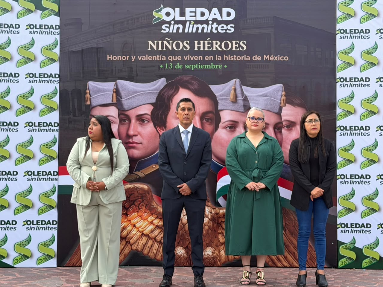 Ceremonia cívica en Soledad de Graciano Sánchez por el aniversario de la gesta de los Niños Héroes