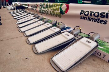 Luminarias LED destinadas a municipios de San Luis Potosí como parte de la modernización del alumbrado público