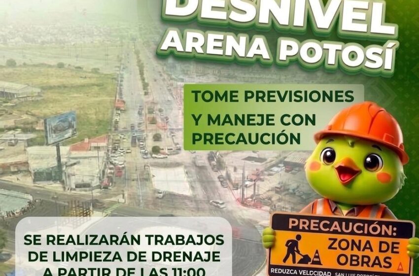  SEDUVOP REALIZARÁ MANTENIMIENTO PREVENTIVO EN LATERALES DEL DESNIVEL ARENA POTOSÍ