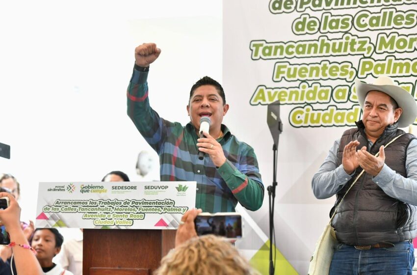  Arrancan obras en cinco calles de Ciudad Valles para la Línea 3 de RedMetro; entregan otra vialidad