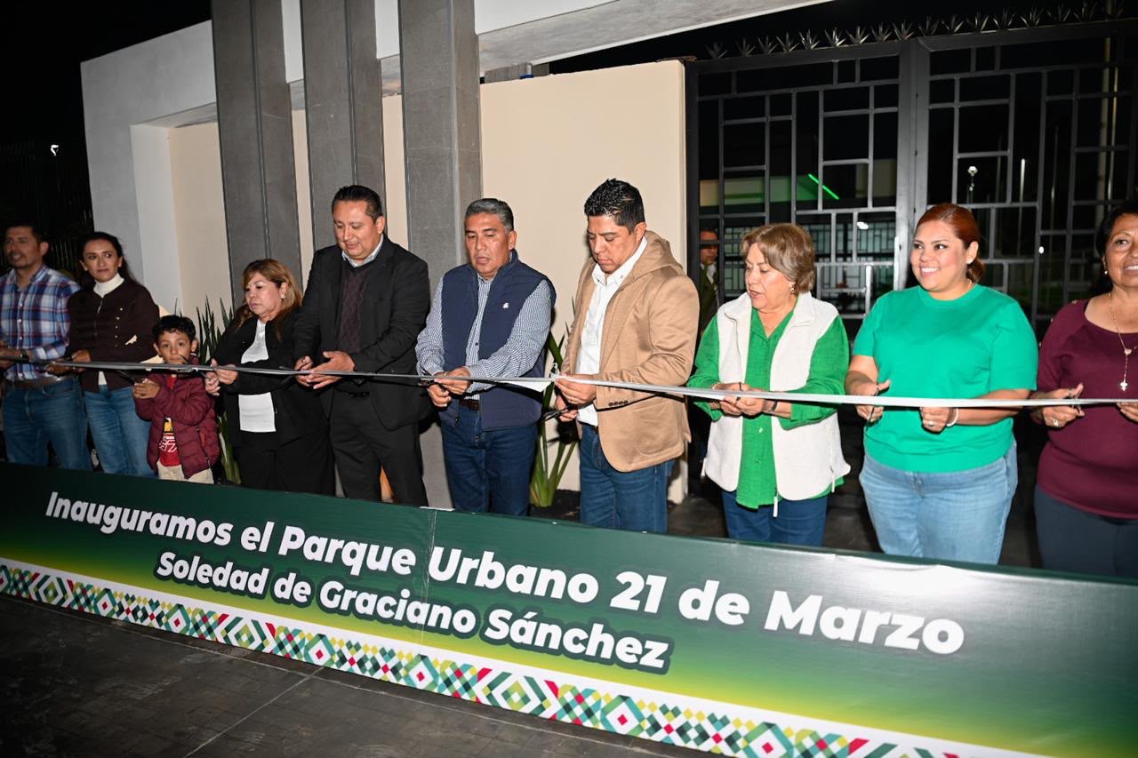 Inauguración del Parque Urbano 21 de Marzo en Soledad de Graciano Sánchez.