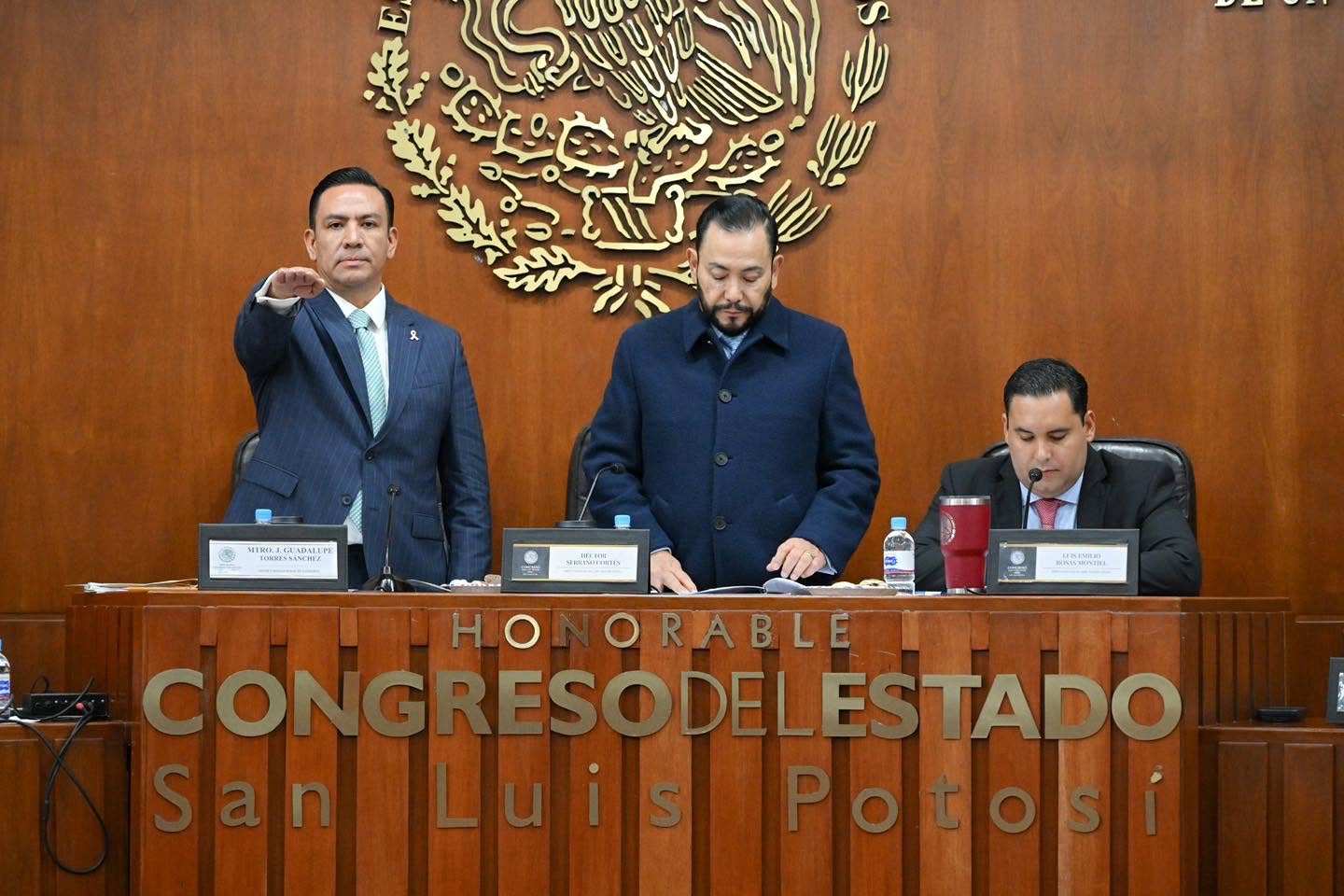 Comparecencia de J. Guadalupe Torres Sánchez ante el Congreso del Estado de San Luis Potosí durante la glosa del quinto Informe de Gobierno.