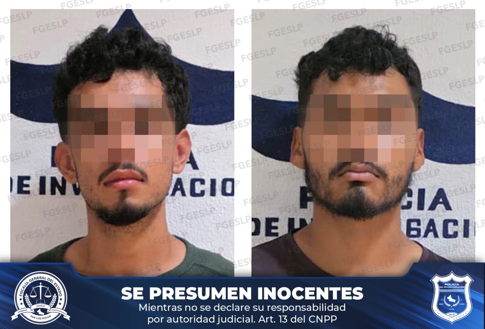 Personas detenidas por la Fiscalía de San Luis Potosí por su probable participación en la desaparición de un adulto mayor localizado sin vida en Cárdenas.