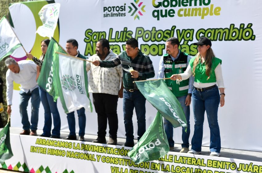  Villa de Ramos inicia pavimentación de más de un kilómetro en El Zacatón con inversión de 12.2 mdp