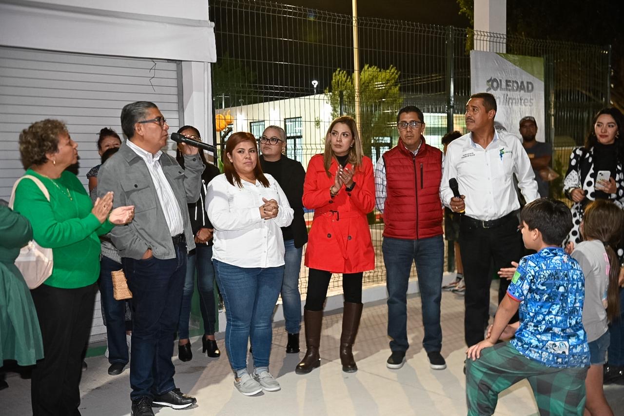 Inicio del programa de sustitución de luminarias en la colonia 21 de Marzo, en Soledad de Graciano Sánchez.