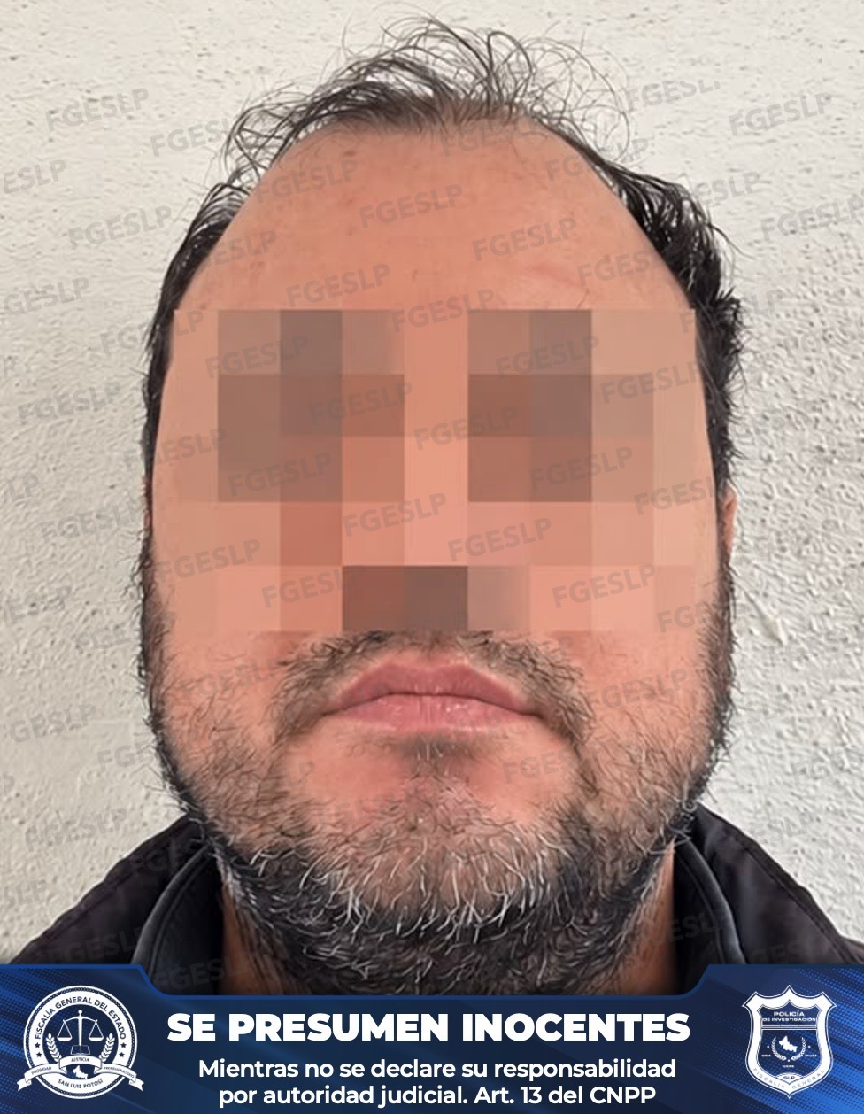 Imagen difundida por la Fiscalía de San Luis Potosí de Luis “N”, detenido por una orden de aprehensión por robo calificado.