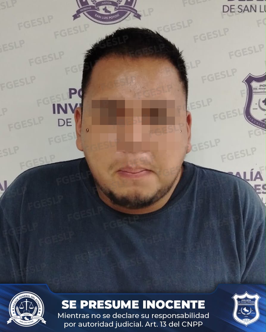 Persona detenida por la Fiscalía General del Estado de San Luis Potosí, requerida por autoridades de Guanajuato por una orden de aprehensión relacionada con daños y lesiones.