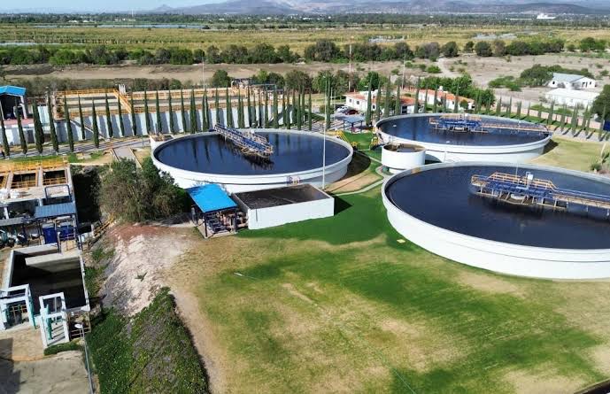 Vista de la planta de tratamiento de aguas residuales Tenorio en San Luis Potosí.