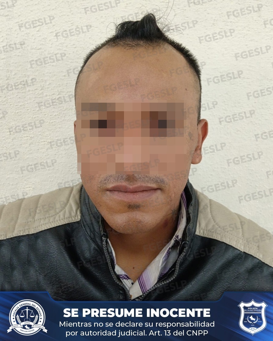 Imagen difundida por la Fiscalía de San Luis Potosí de Isaac “N”, detenido por orden de aprehensión relacionada con un homicidio ocurrido en Guanajuato.