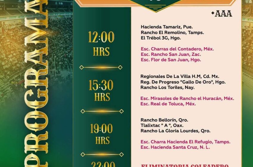  Nacional Charro entra a su octava jornada en la Arena Potosí con tres charreadas este viernes