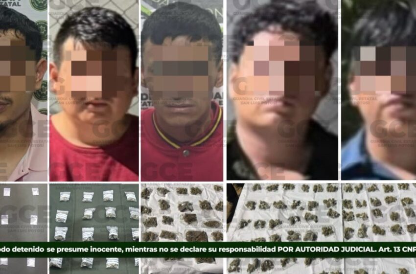  REFUERZA GUARDIA CIVIL ESTATAL OPERATIVOS Y DETIENE A CINCO PRESUNTOS EN LA CAPITAL Y LA HUASTECA