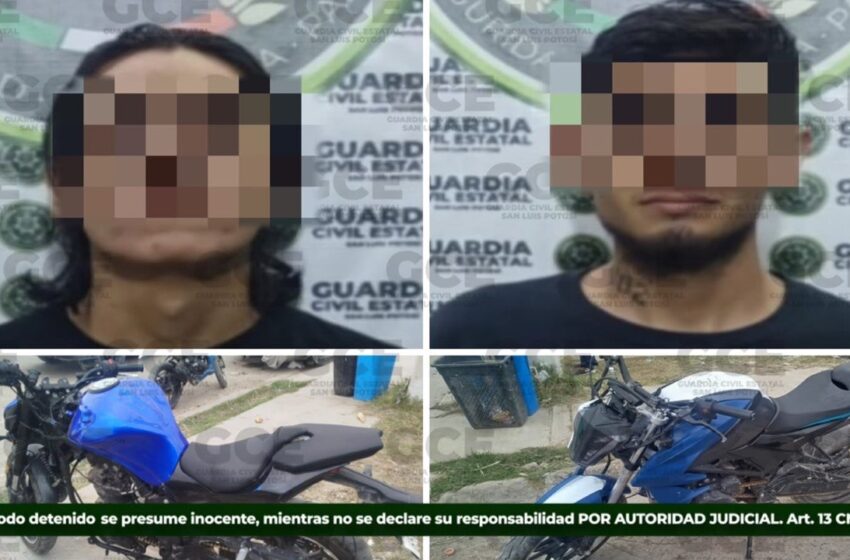  SSPC DETIENE A DOS PRESUNTOS OBJETIVOS PRIORITARIOS POR ROBO DE MOTOCICLETAS EN LA CAPITAL POTOSINA
